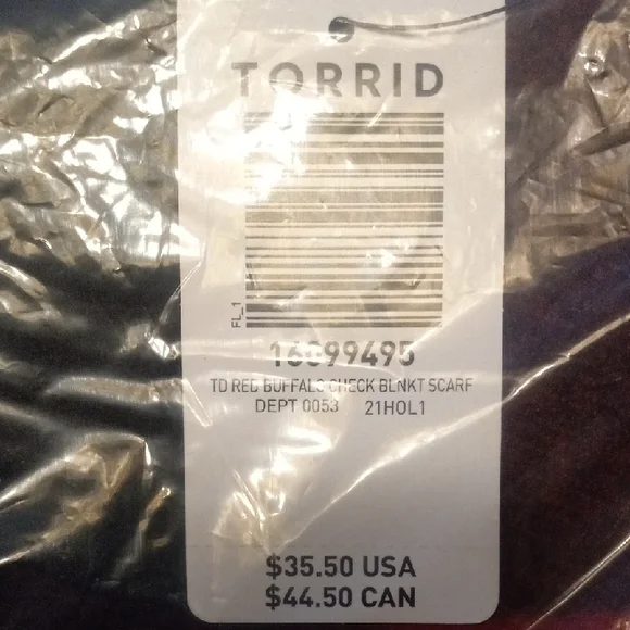 Torrid Bold Red and Black Checkered Scarf - Picture 2 of 4